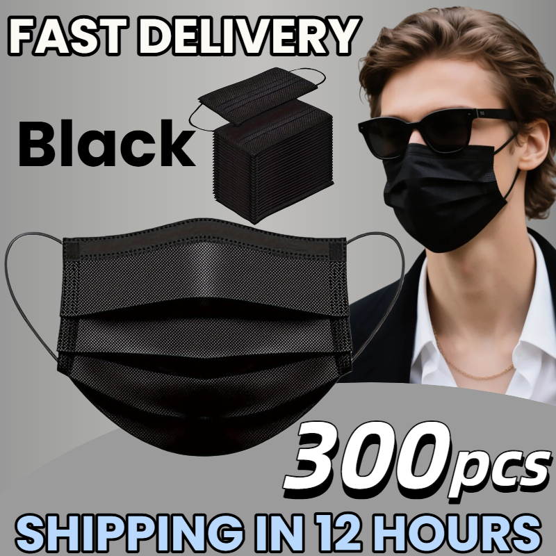Surgical Mask - 빠른 배송! 300개입 두꺼운 검정색 일회용