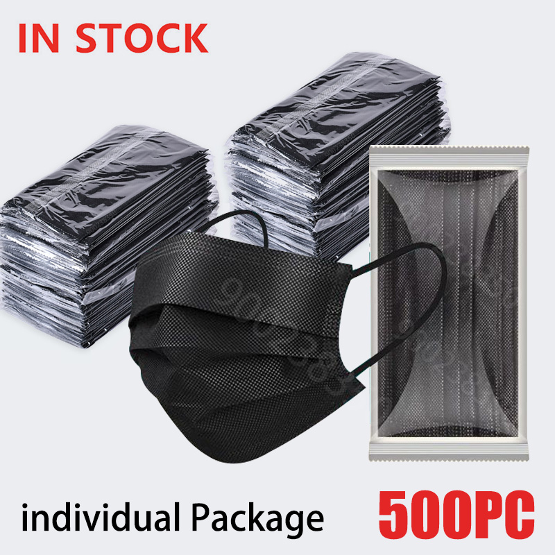 Surgical Mask - 50개~500개입, 검은색, 일회용, 인증된 수술용 마스크,