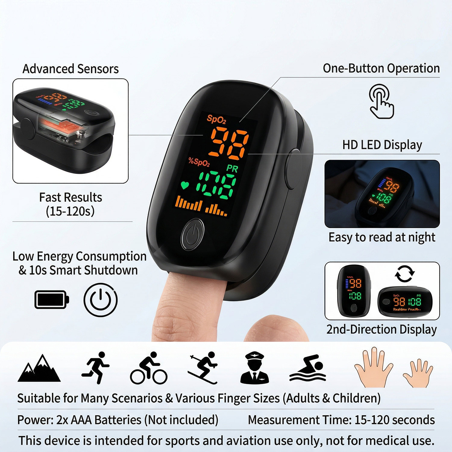 비접촉식 적외선 이마 체온계 섭씨/화씨 측정기 휴대용  - Pulse Oximeter 리뷰 및 가격