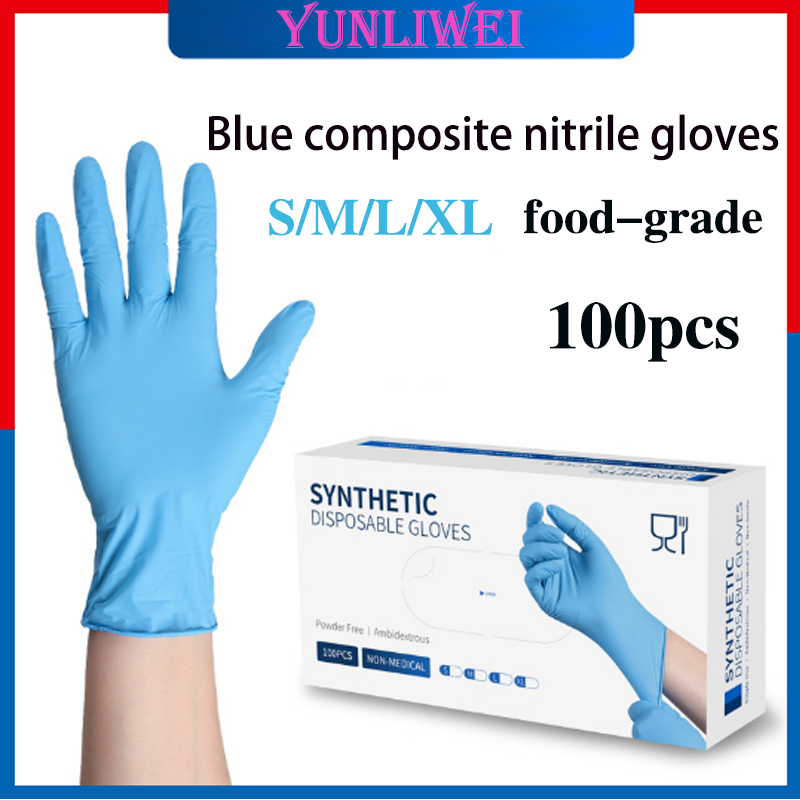 100PCS 작업용 블루 니트릴 일회용 장갑 라텍스 프 - Medical Gloves 리뷰 및 가격