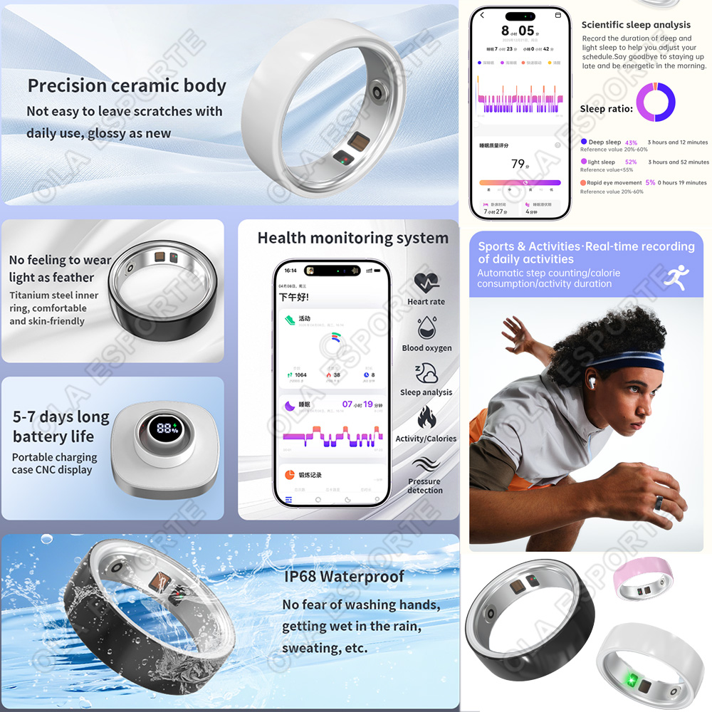 세라믹 스마트 링, 심박수, 혈중 산소 포화도, 수면  - Blood Pressure Monitor 리뷰 및 가격